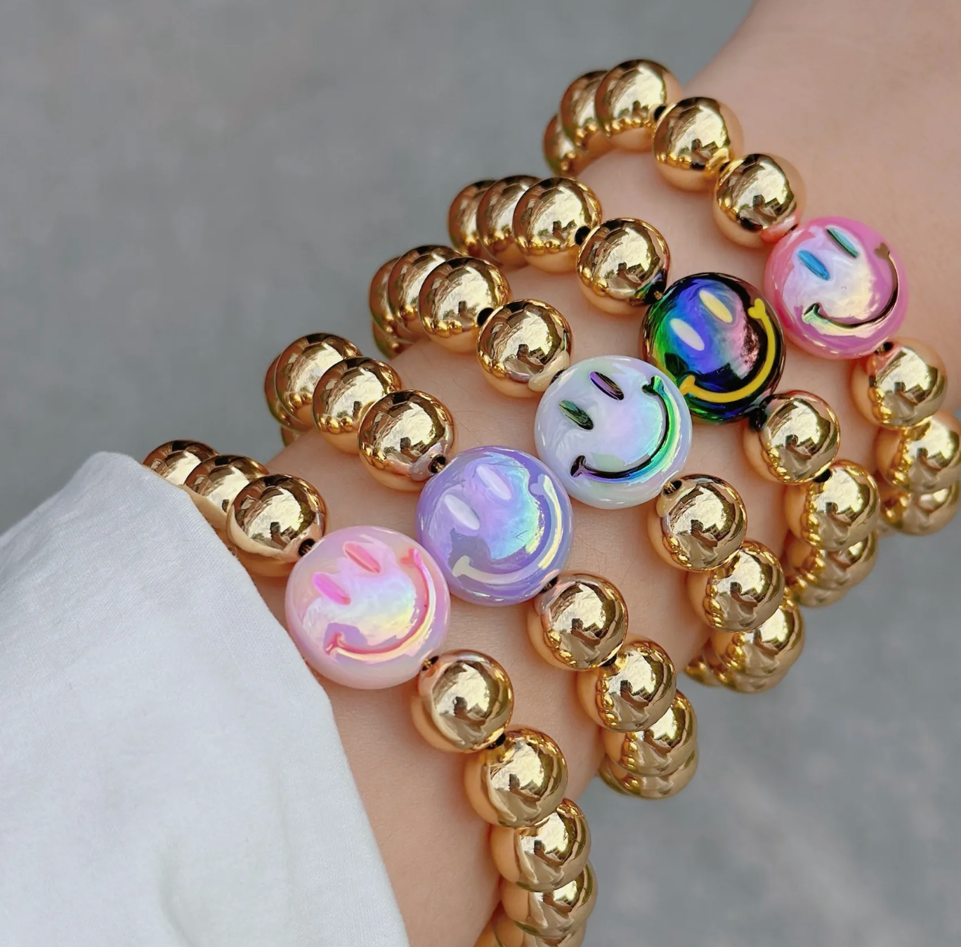 Smiley Face Beaded Bracelet