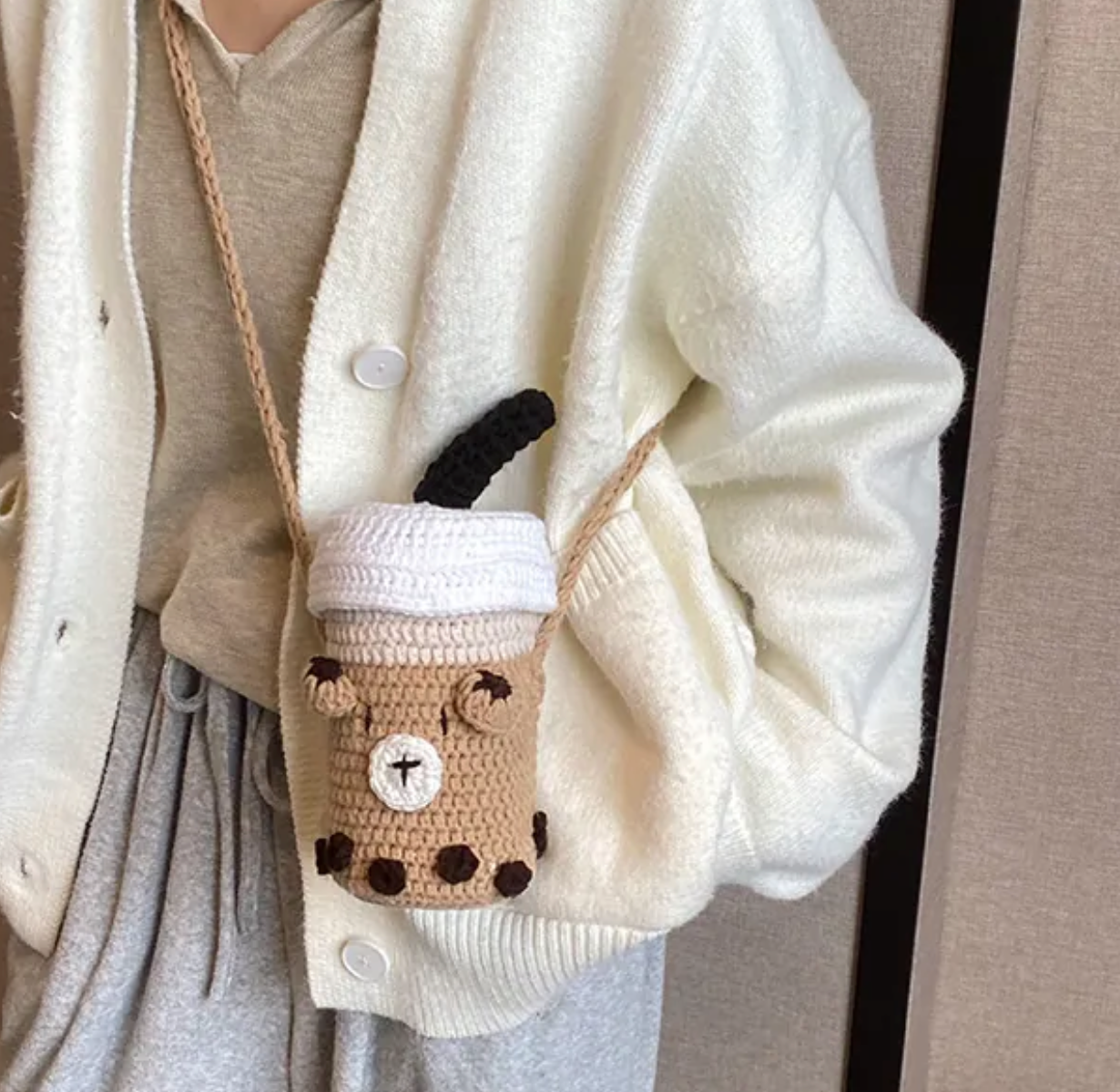 Milk Tea Cup Crossbody Bag